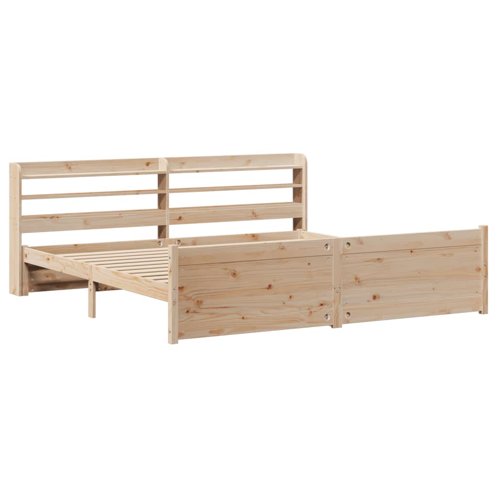 Bed Frame with Headboard without Mattress 200x200 cm